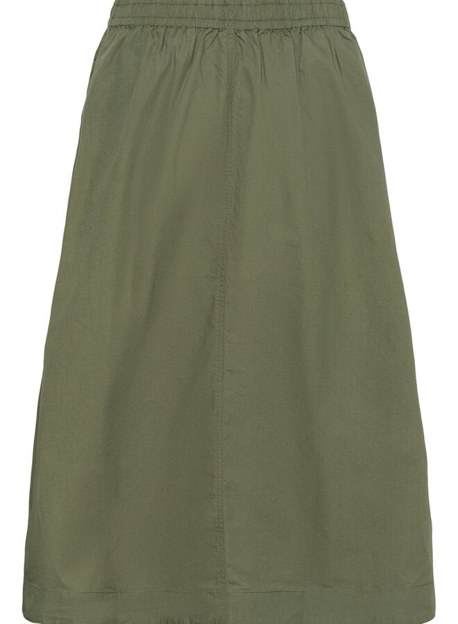 Jupe midi Part Two Asmina à taille élastique vert olive fumé