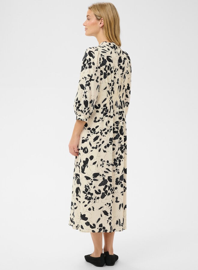 Robe longue Part Two Alessa écrue imprimée bleu marine