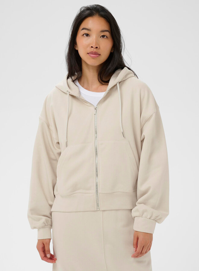 Cardigan Part Two Aliana molletonné à capuche beige mastic