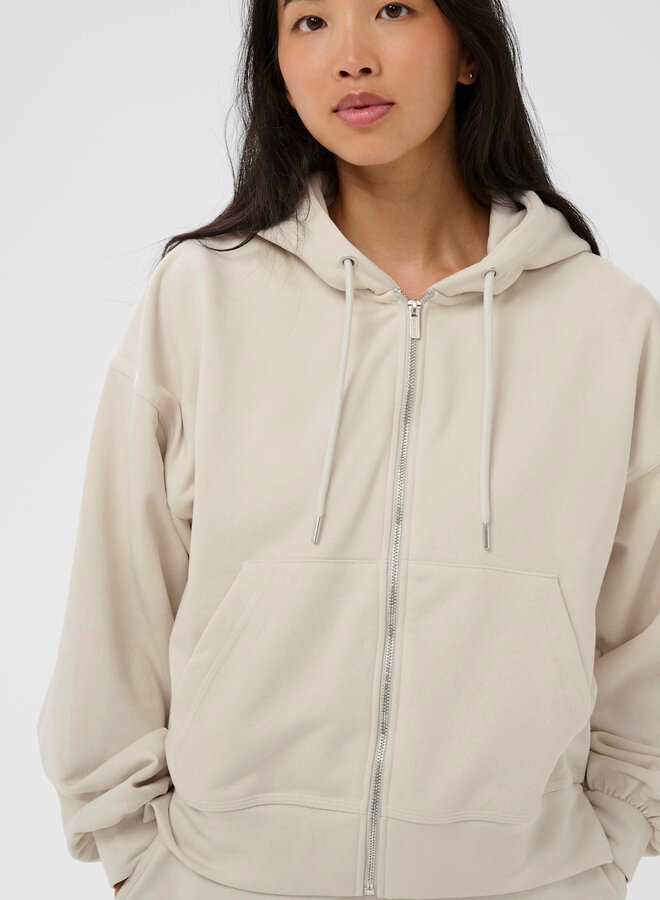 Cardigan Part Two Aliana molletonné à capuche beige mastic