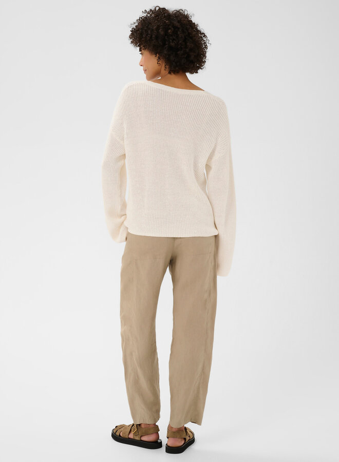 Tricot Part Two Etronas à col V en lin écru