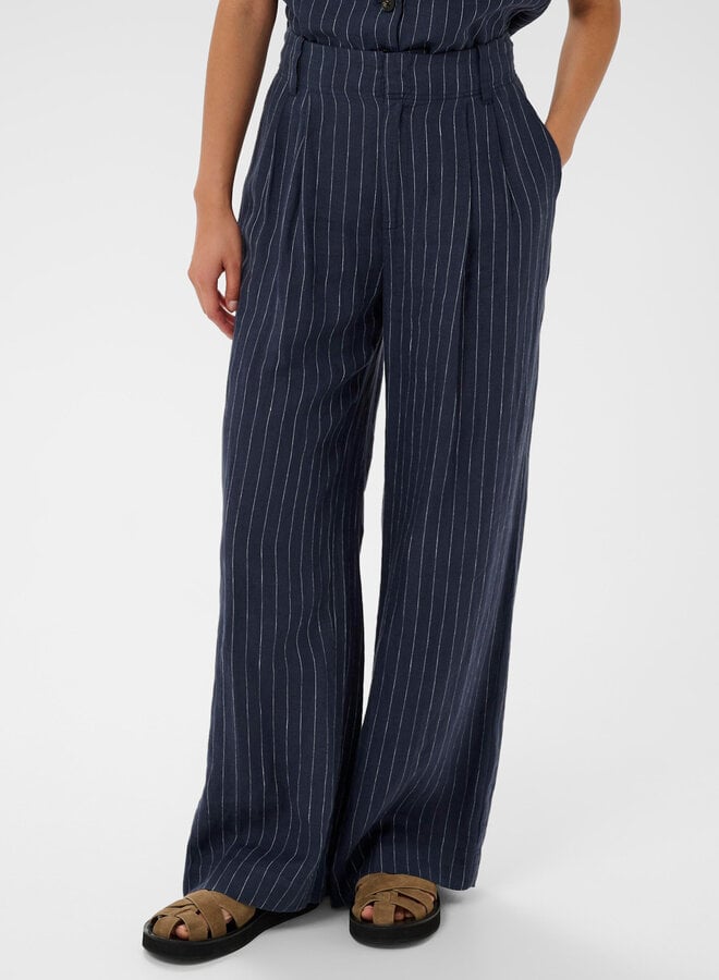 Pantalon Part Two Aliya bleu indigo rayé