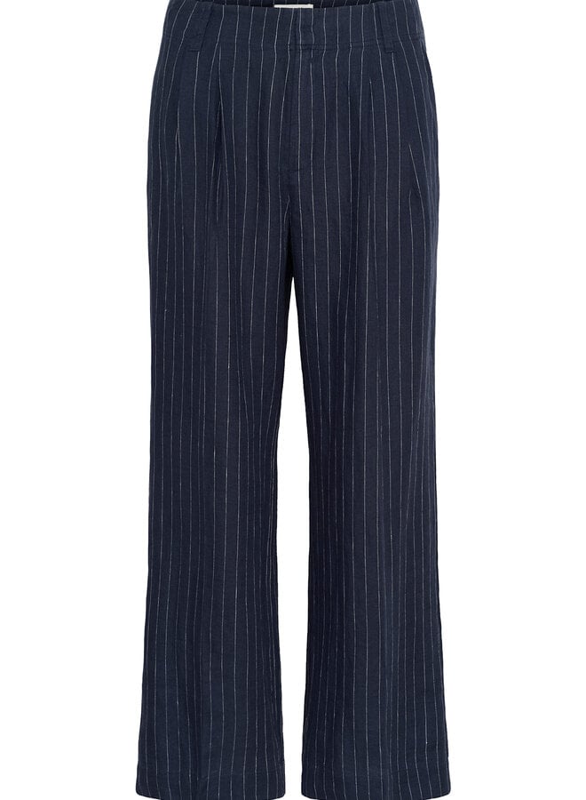 Pantalon Part Two Aliya bleu indigo rayé