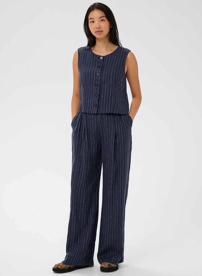 Pantalon Part Two Aliya bleu indigo rayé