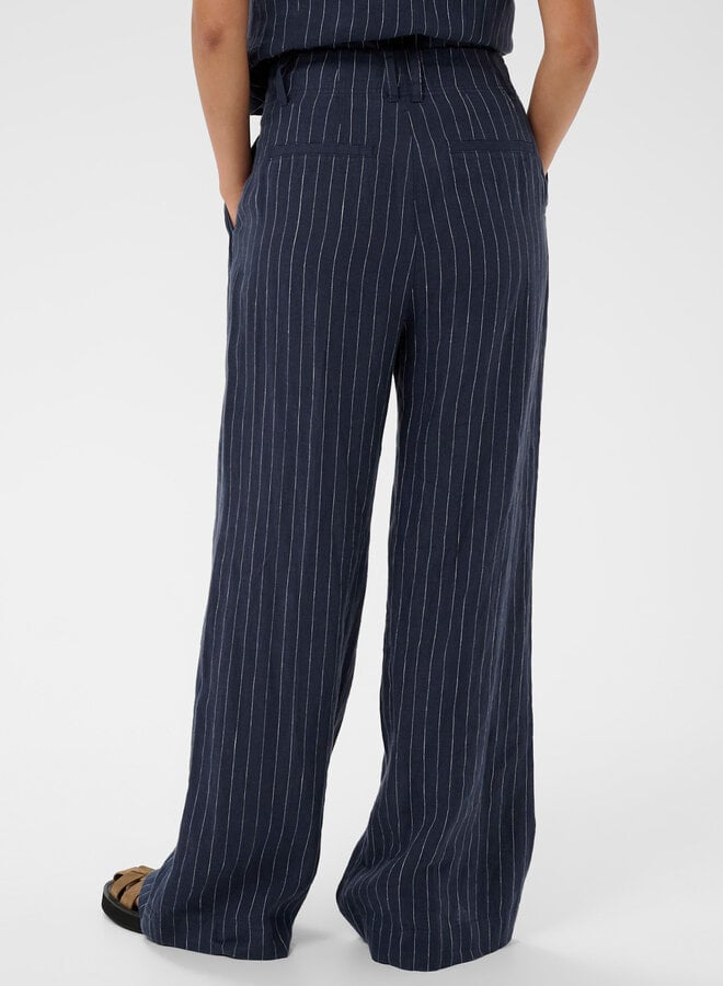 Pantalon Part Two Aliya bleu indigo rayé