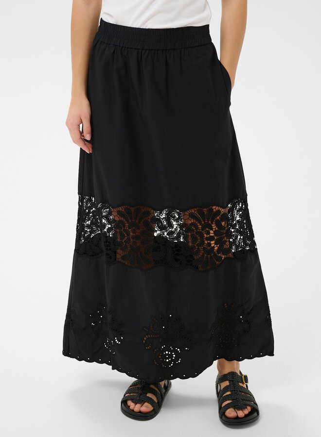 Jupe longue Part Two Ancia à bandes de dentelle noire