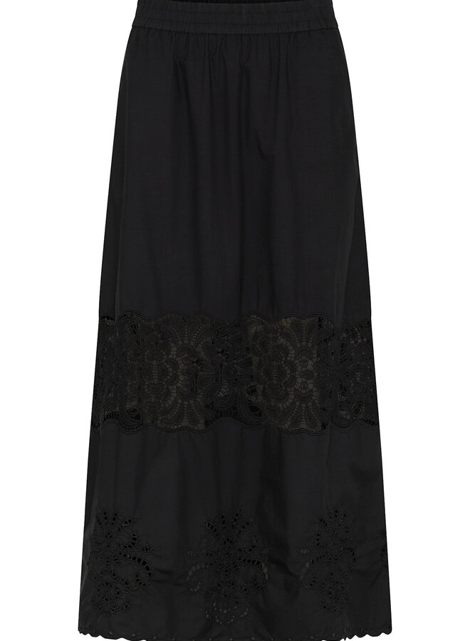 Jupe longue Part Two Ancia à bandes de dentelle noire