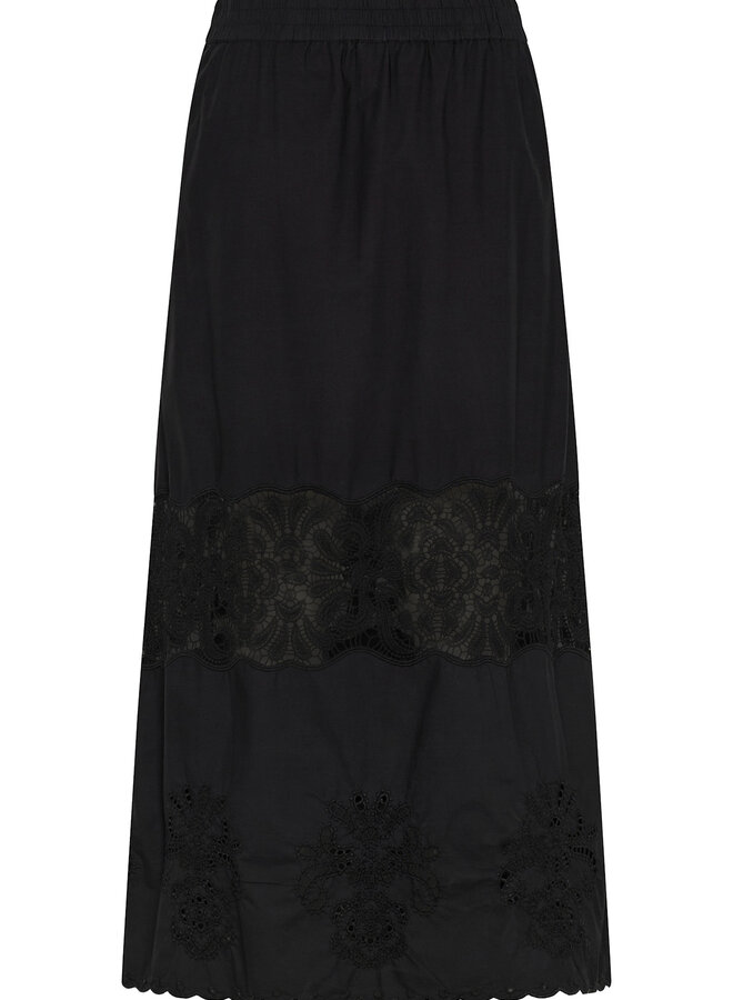 Jupe longue Part Two Ancia à bandes de dentelle noire