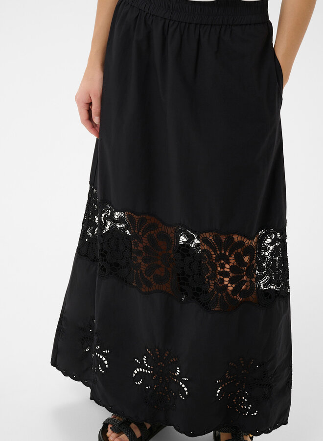 Jupe longue Part Two Ancia à bandes de dentelle noire