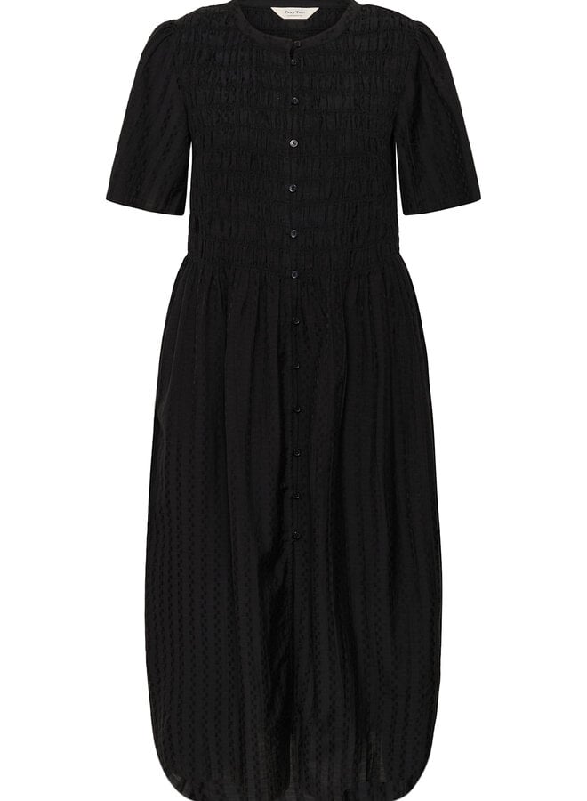 Robe longue Part Two Anella à manches courtes  noire