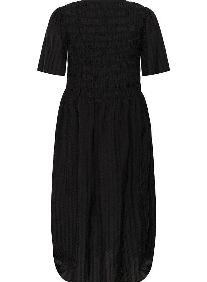 Robe longue Part Two Anella à manches courtes  noire