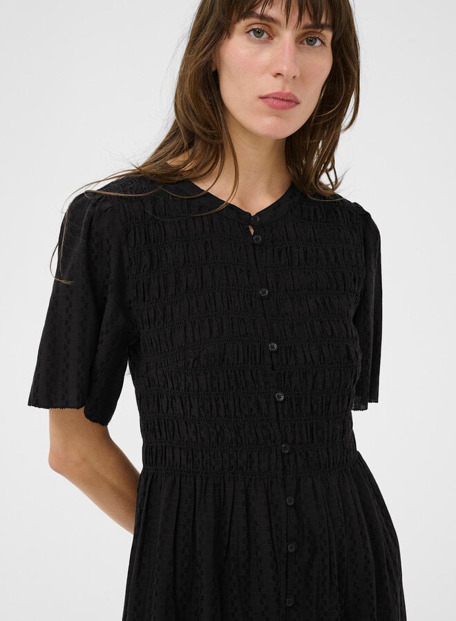 Robe longue Part Two Anella à manches courtes  noire