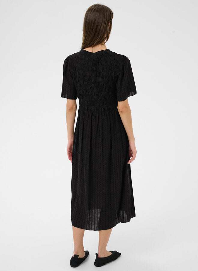 Robe longue Part Two Anella à manches courtes  noire