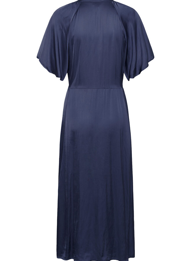 Robe longue Part Two Alaja satinée bleu indigo