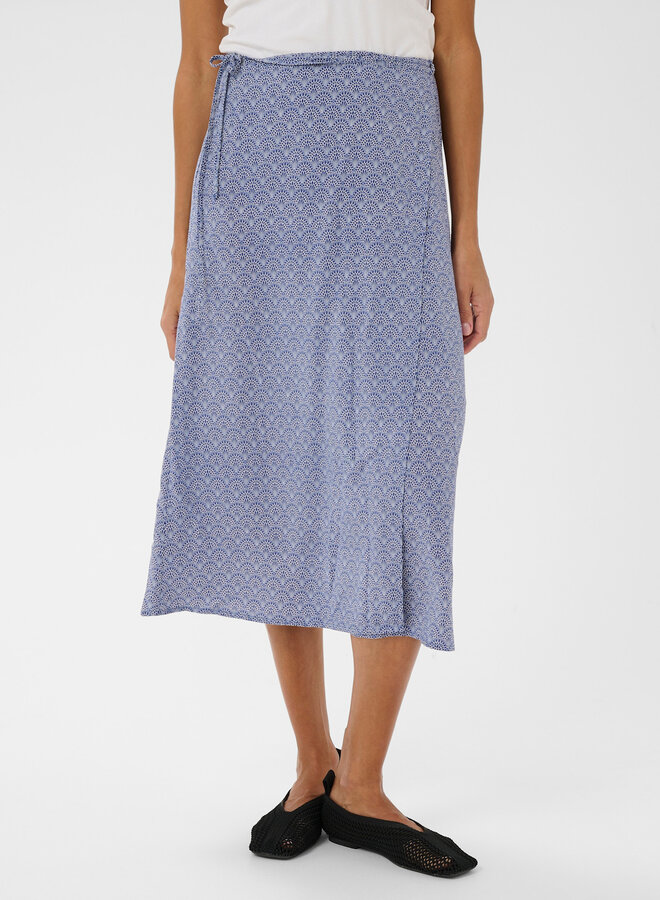 Jupe portefeuille Part Two Ariele imprimée bleu indigo