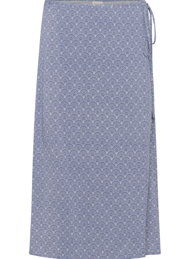 Jupe portefeuille Part Two Ariele imprimée bleu indigo