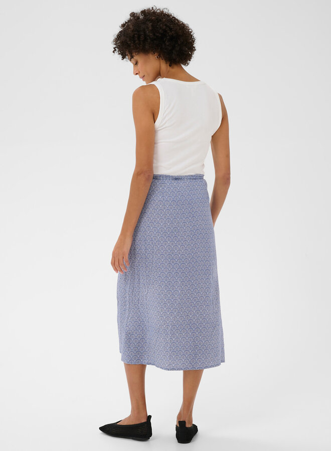 Jupe portefeuille Part Two Ariele imprimée bleu indigo