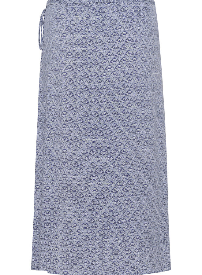 Jupe portefeuille Part Two Ariele imprimée bleu indigo