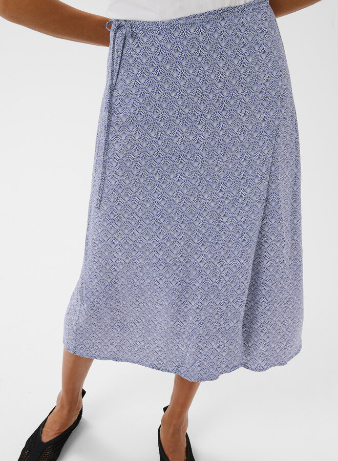 Jupe portefeuille Part Two Ariele imprimée bleu indigo