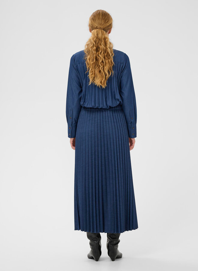 Jupe longue InWear Cherrie à plis bleu denim foncé