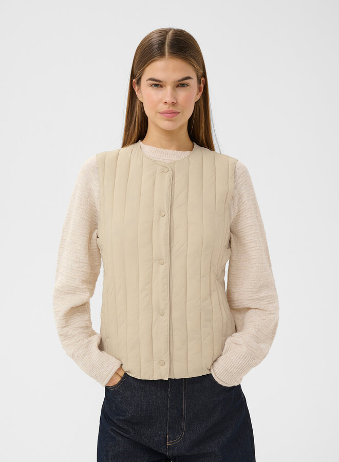 Veste InWear Glyn matelassée sans manches beige sable