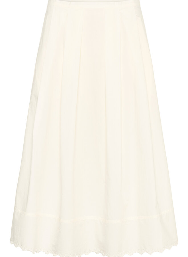 Jupe midi InWear Lia à plis & broderies au bas écrue