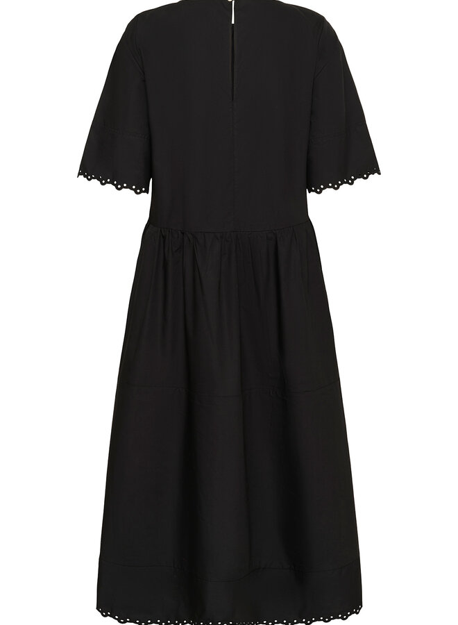 Robe longue InWear Lia à manches courtes & broderies anglaises noire