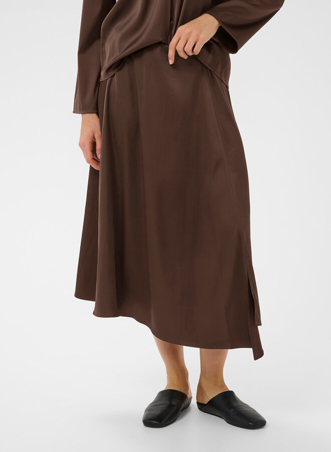 Jupe midi InWear Lake satinée brun café