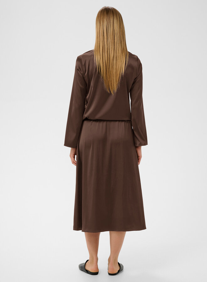 Jupe midi InWear Lake satinée brun café