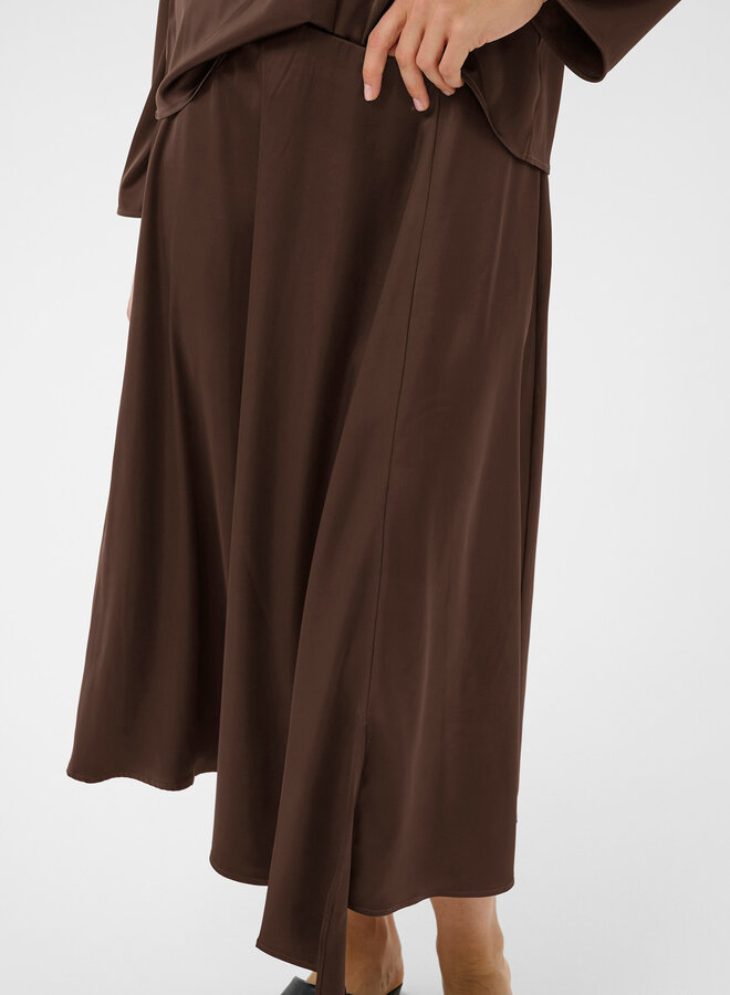 Jupe midi InWear Lake satinée brun café
