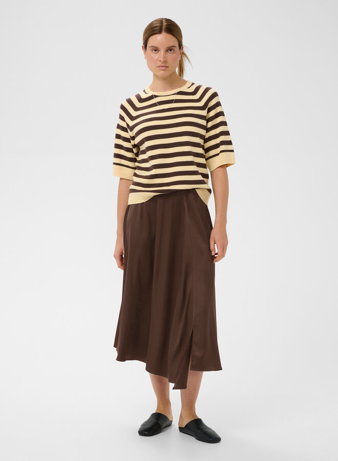 Jupe midi InWear Lake satinée brun café