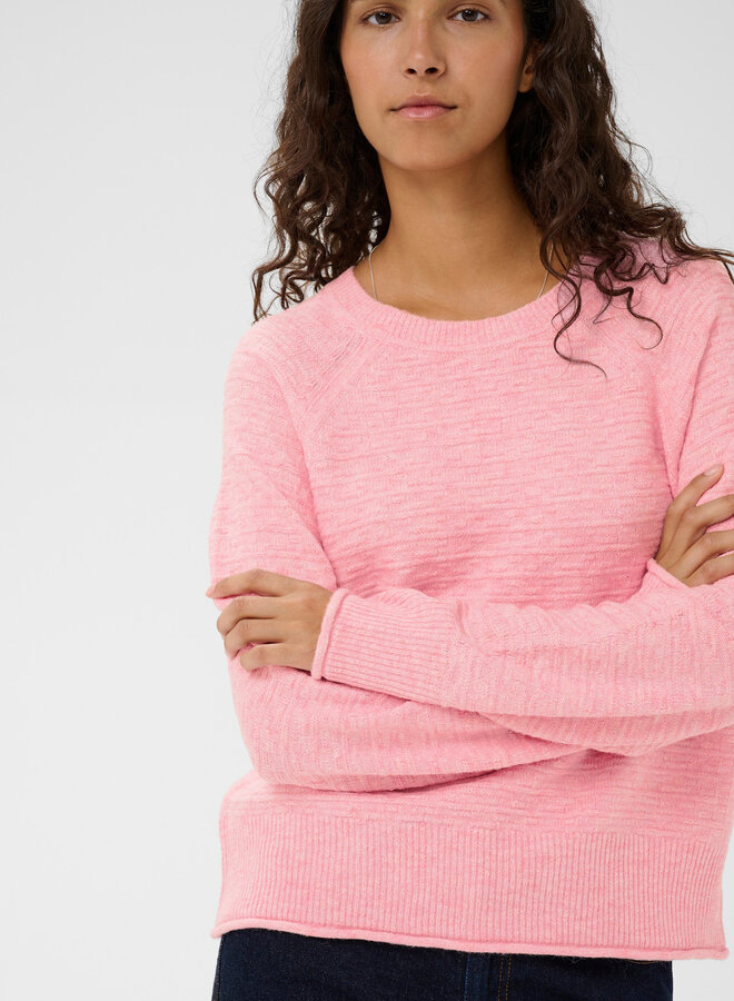 Tricot InWear Mabel à mailles texturées rose bonbon