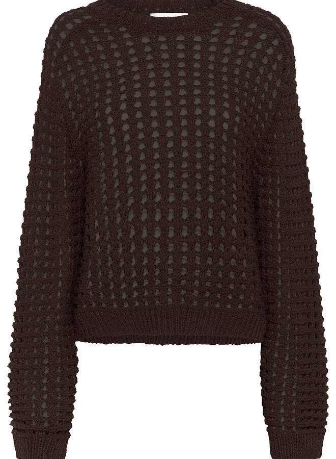 Tricot InWear Muno à mailles ajourées brun café