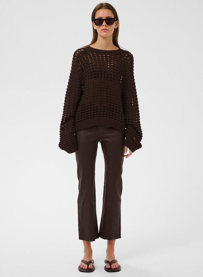 Tricot InWear Muno à mailles ajourées brun café