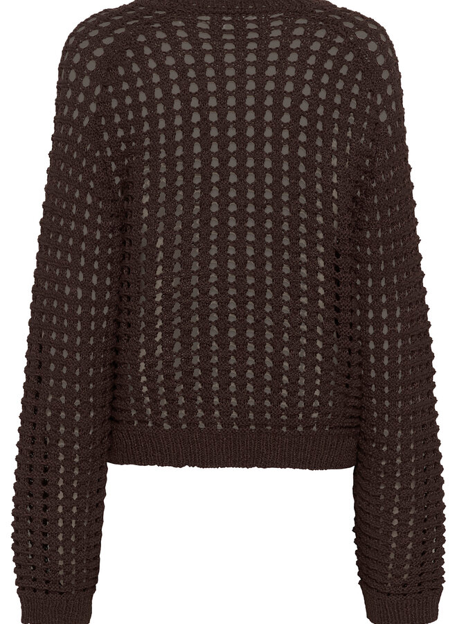 Tricot InWear Muno à mailles ajourées brun café