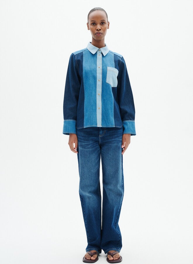 Jeans InWear Darlina à jambes droites bleu foncé délavé