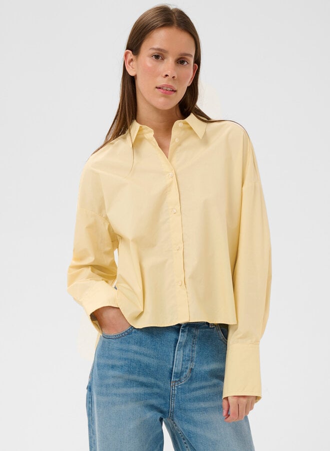 Chemise InWear Lelo ample & courte beige camomille