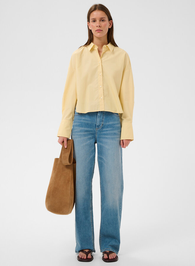 Chemise InWear Lelo ample & courte beige camomille