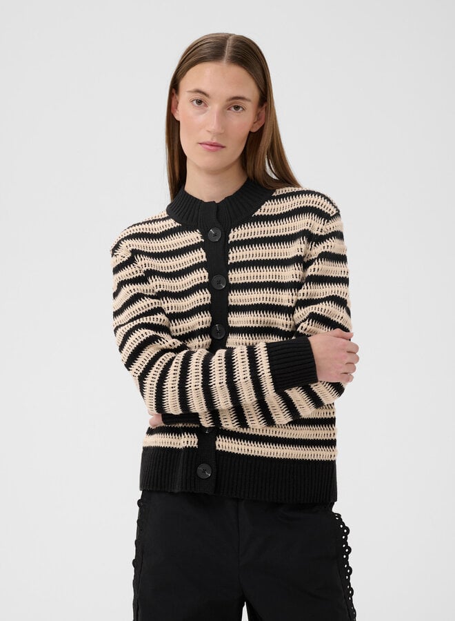 Cardigan InWear Moska tissé écru & noir