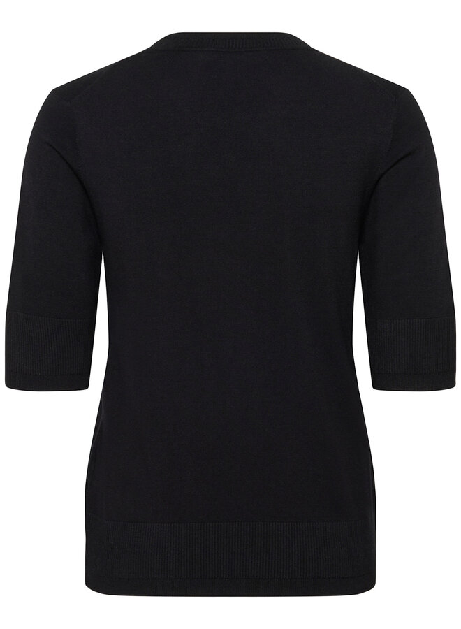 Tricot InWear Miko à col rond & manches aux coudes noir