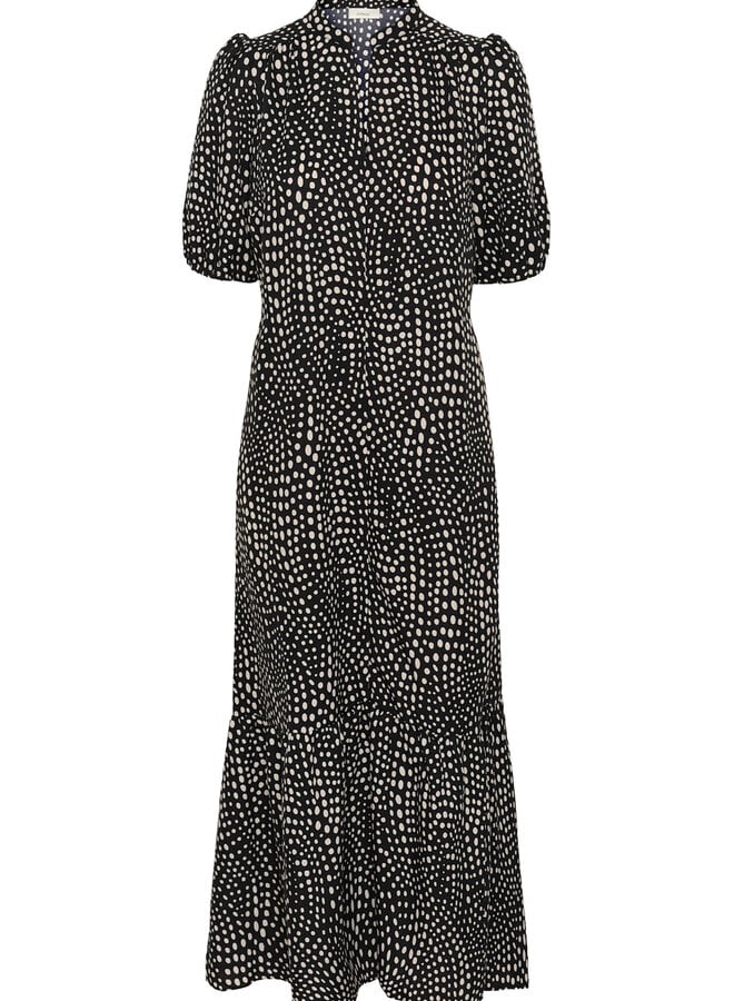 Robe longue InWear Liberty noire à pois blancs