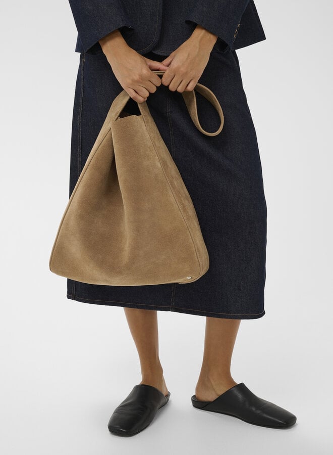 Sac porté à l’épaule InWear Avika en suède beige tabac