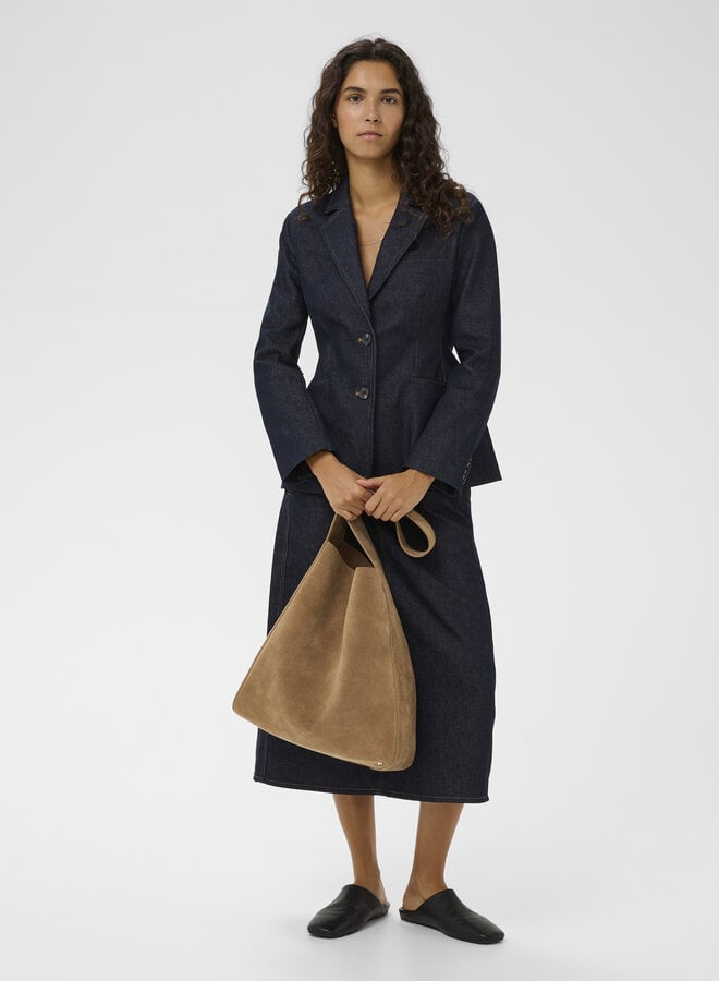 Sac porté à l’épaule InWear Avika en suède beige tabac