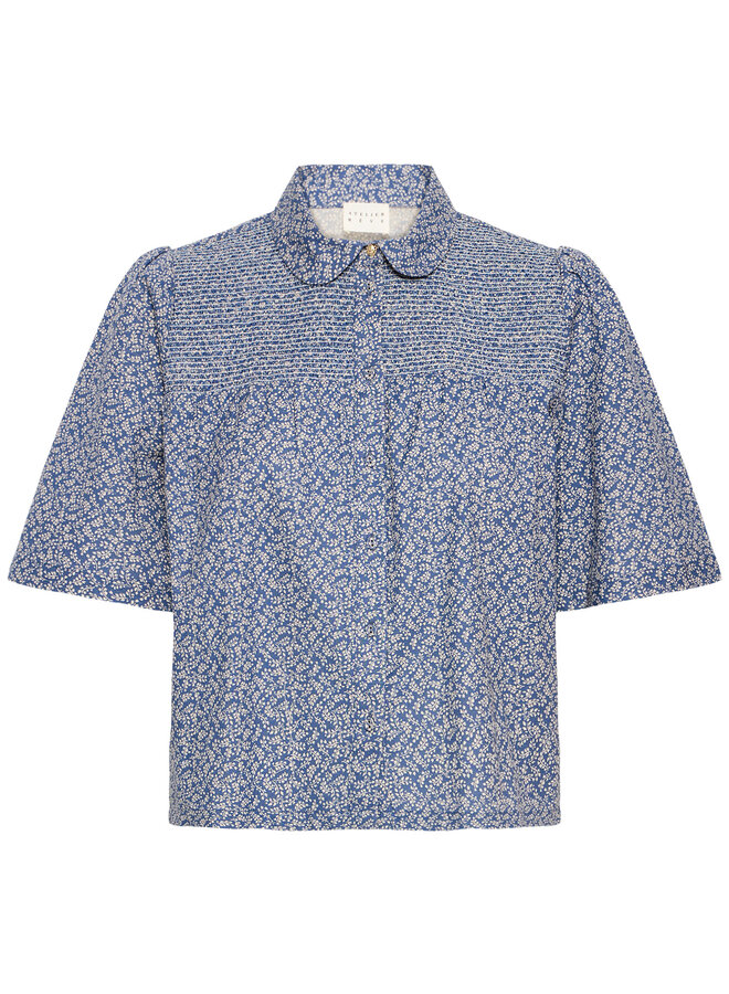Blouse Atelier Rêve Odessa  bleu Odessa fleurie beige