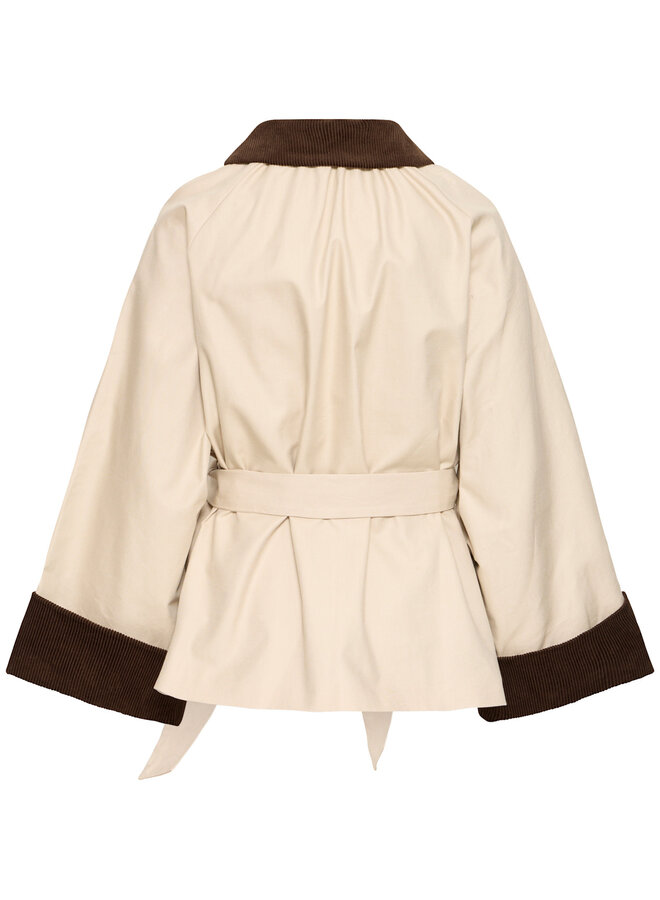 Manteau Atelier Rêve Lunas  beige à col en corduroy brun