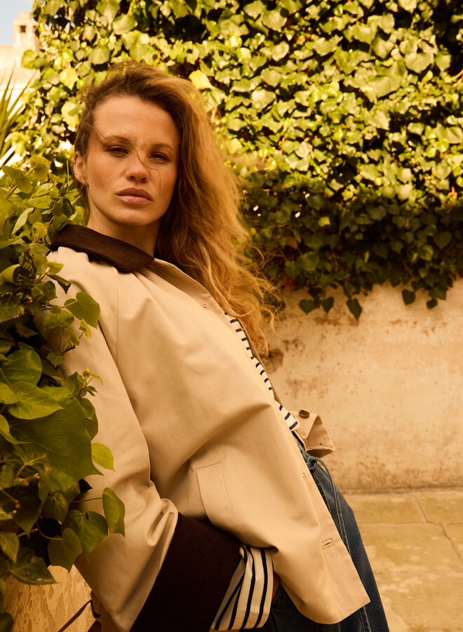 Manteau Atelier Rêve Lunas  beige à col en corduroy brun