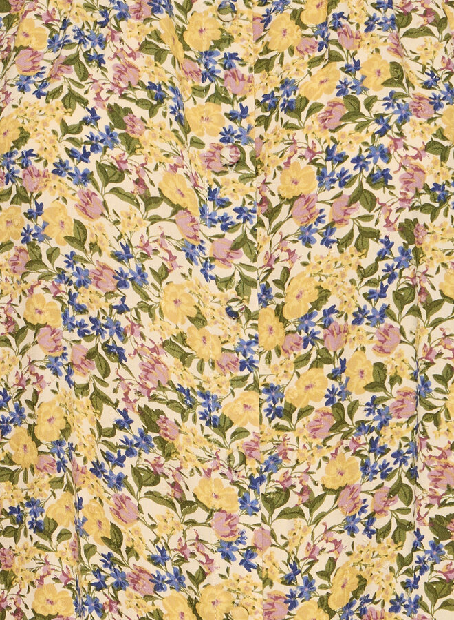 Blouse Atelier Rêve Paula à col crocheté fleurie jaune multi