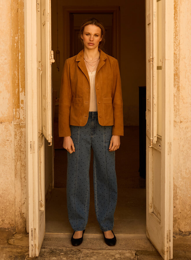 Jacket Atelier Rêve Funda en suède beige liège