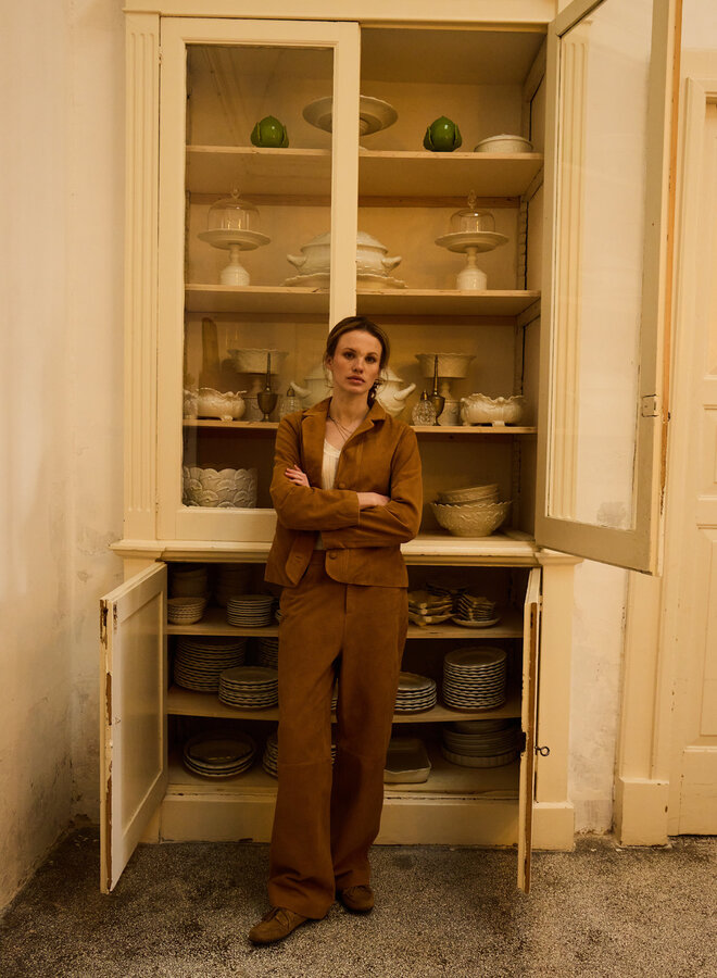 Jacket Atelier Rêve Funda en suède beige liège