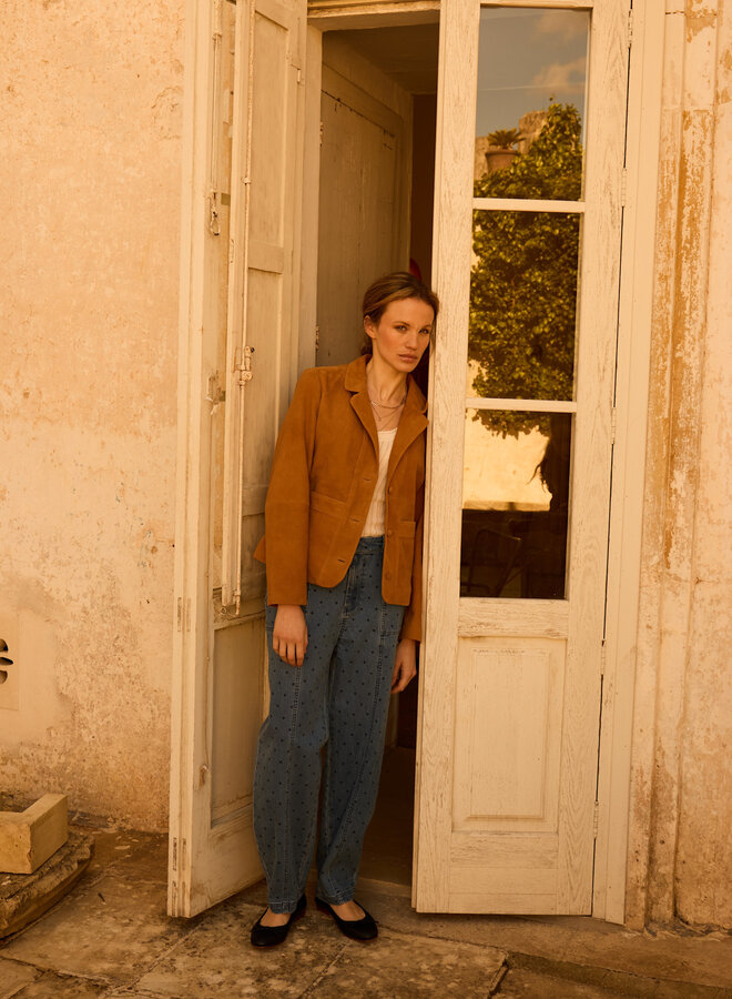 Jacket Atelier Rêve Funda en suède beige liège